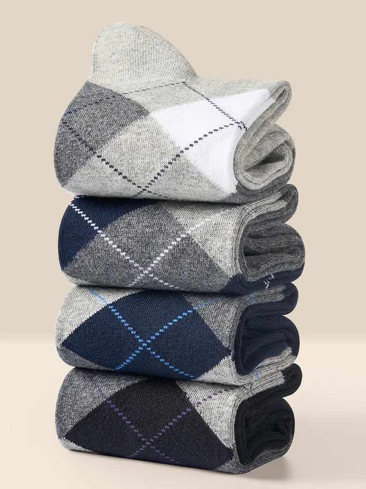 5 Pack Men's Simple Textured Crew Socks