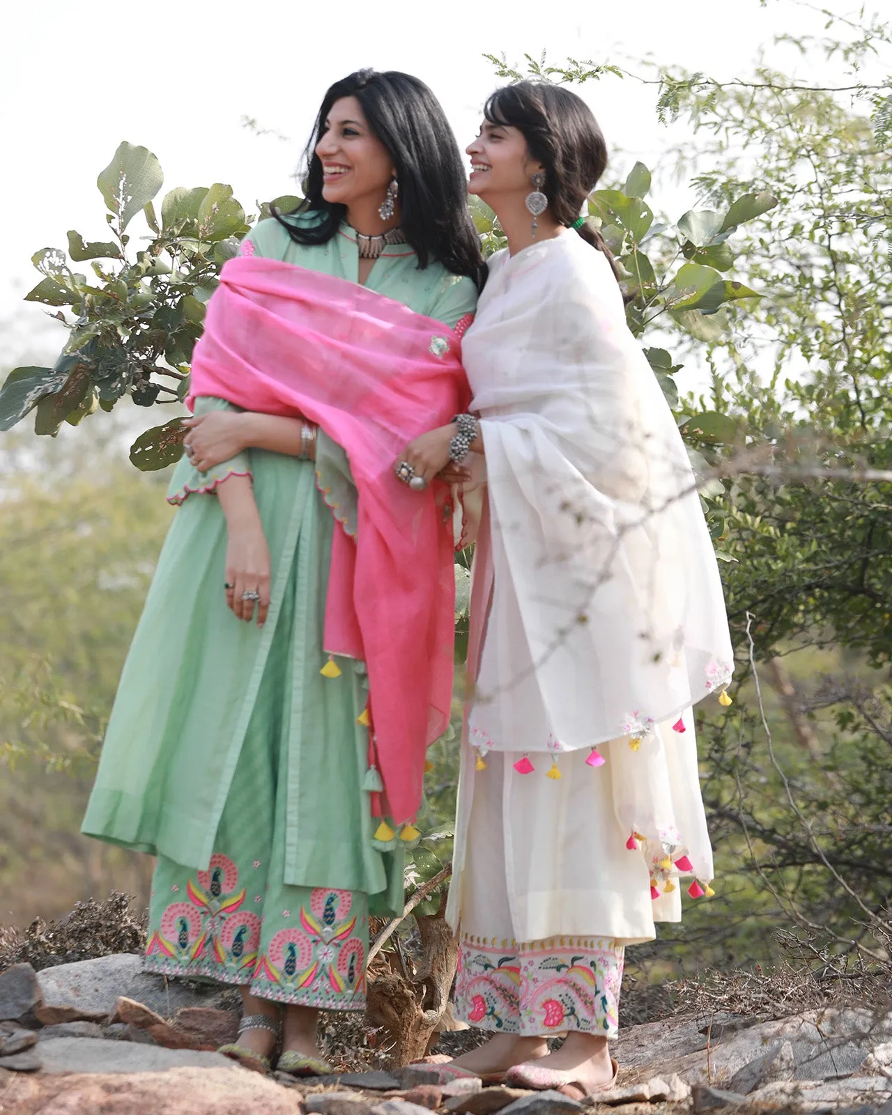 Bagh Mint Green Jacket Kurta Set