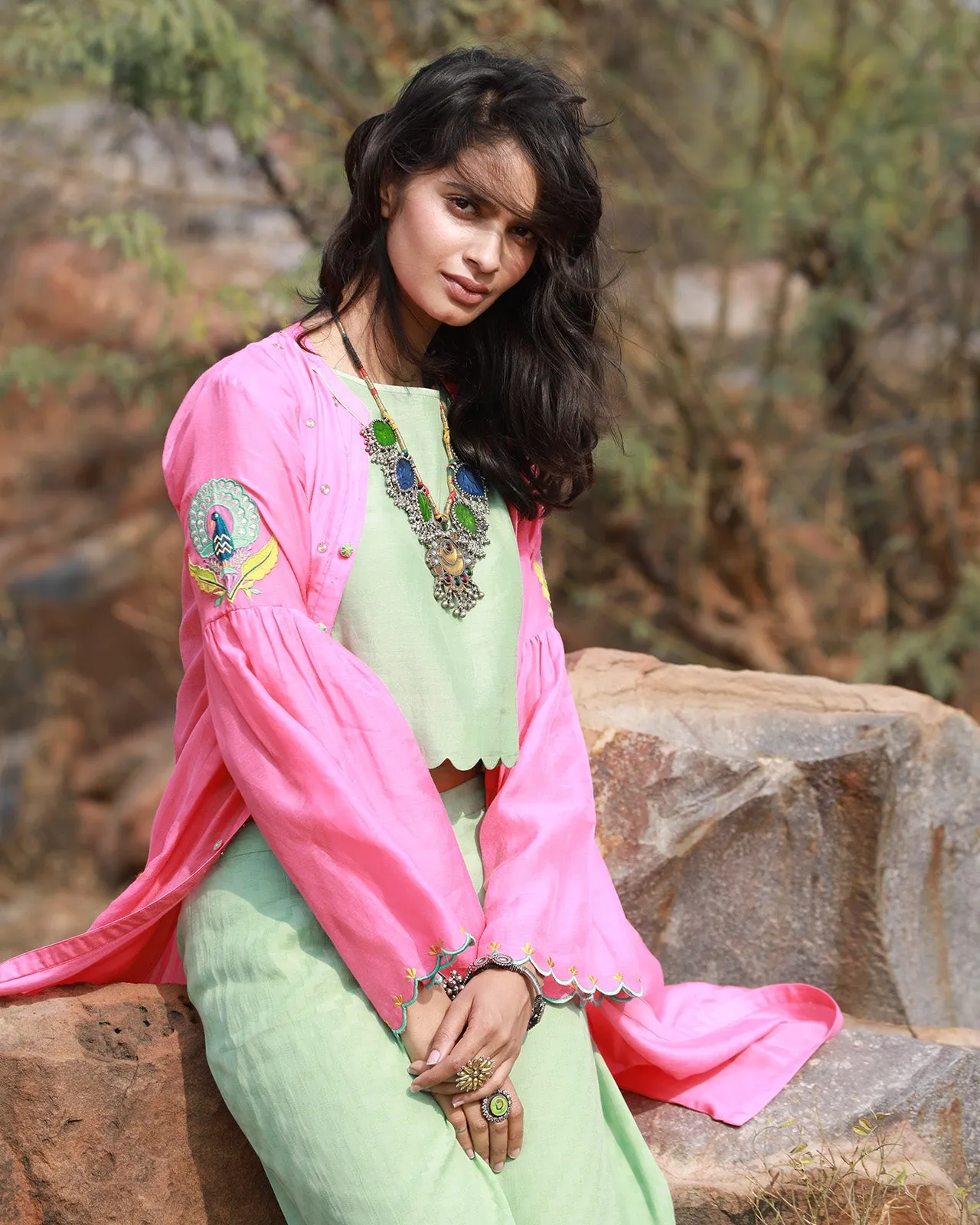 Bagh Pink Jacket Set