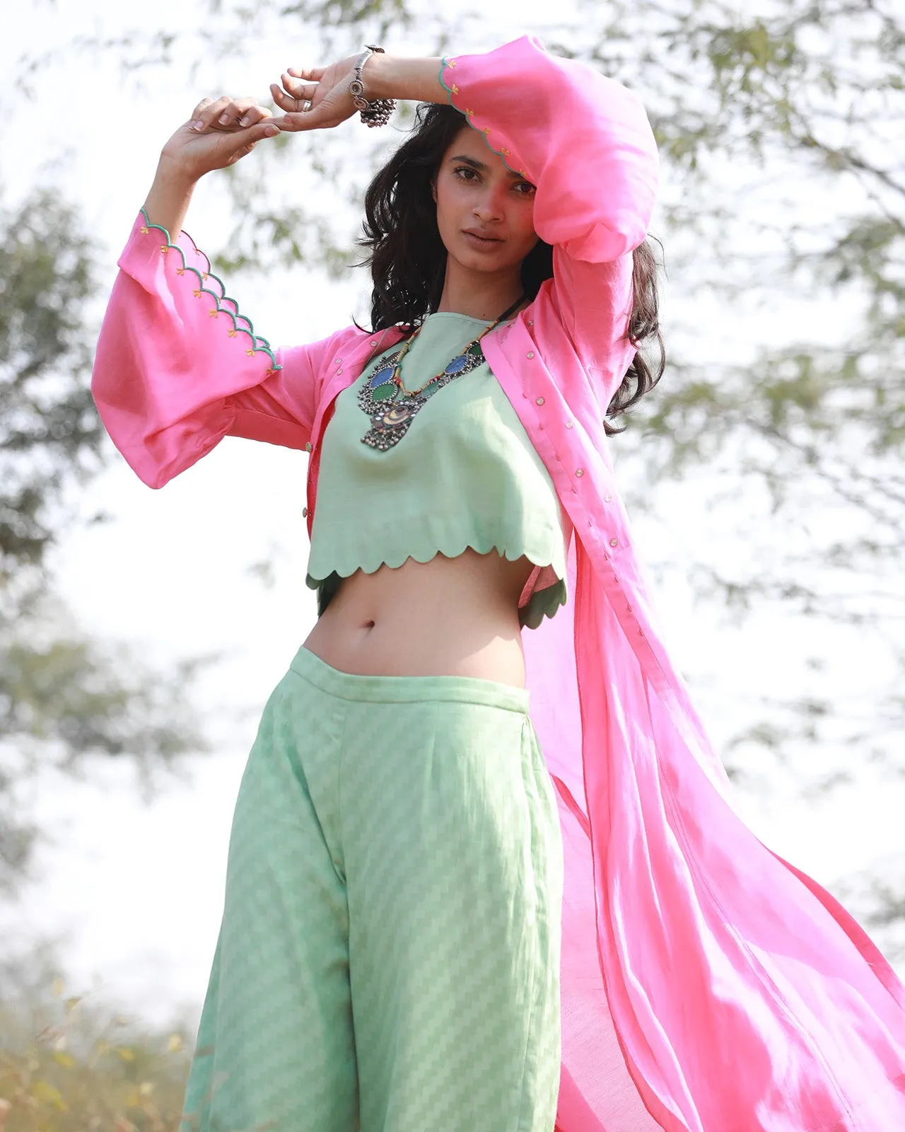 Bagh Pink Jacket Set