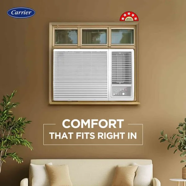 Carrier 19K ESTRELLA FXI (CIW19EC5R35F0) 1.5Ton 5 Star Window Inverter AC (Copper, Dust Filter & Turbo Mode, White)