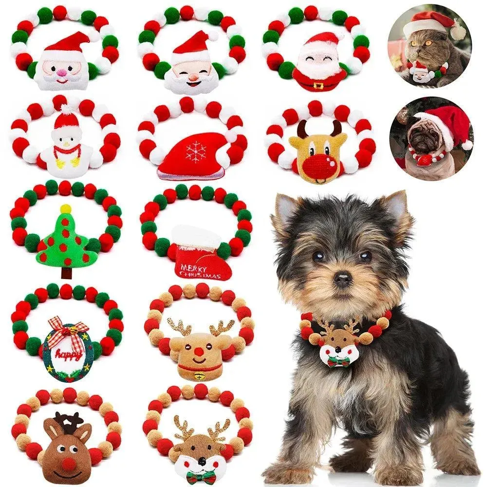 Christmas Dog Collar Necklace with Bowties 20pcs
