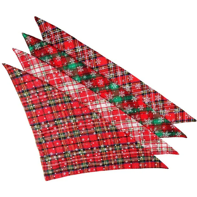 Christmas Snowflake Cotton Bandana for Large Dogs