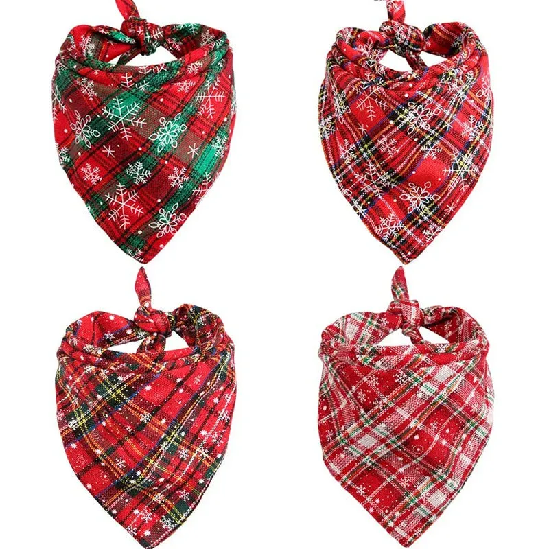 Christmas Snowflake Cotton Bandana for Large Dogs