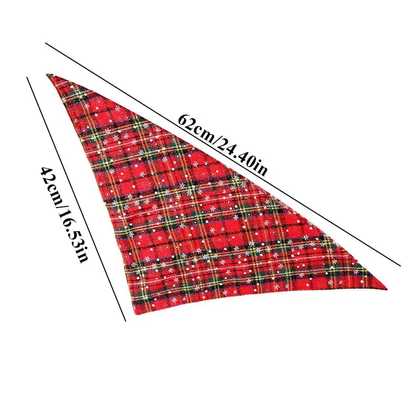 Christmas Snowflake Cotton Bandana for Large Dogs