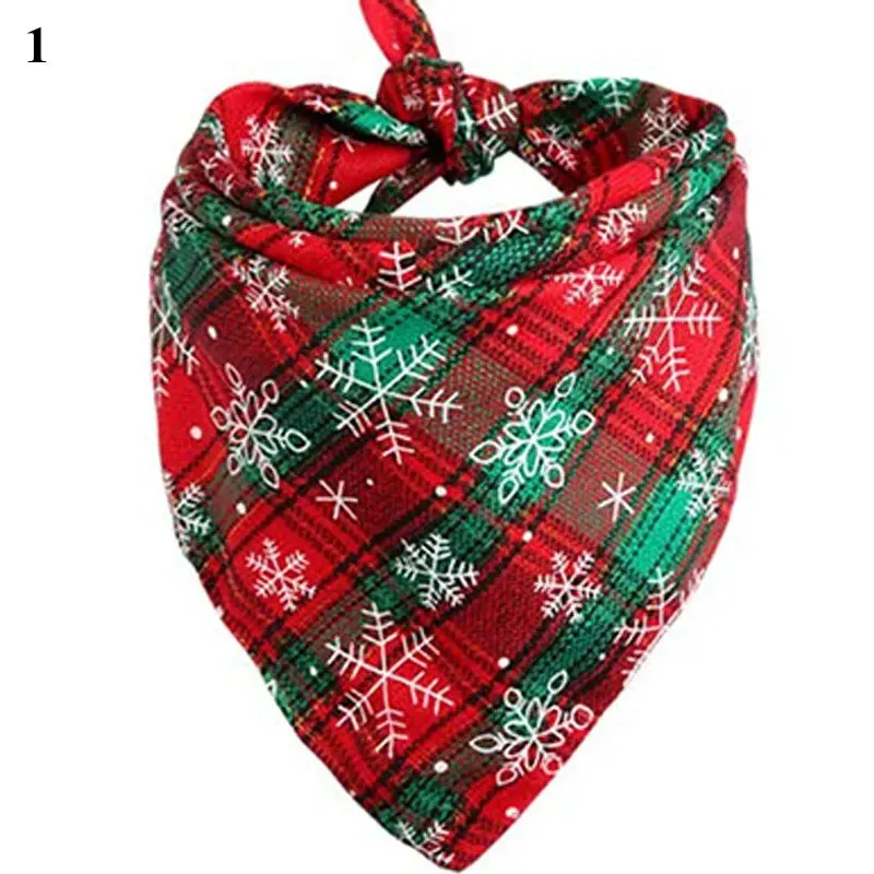 Christmas Snowflake Cotton Bandana for Large Dogs