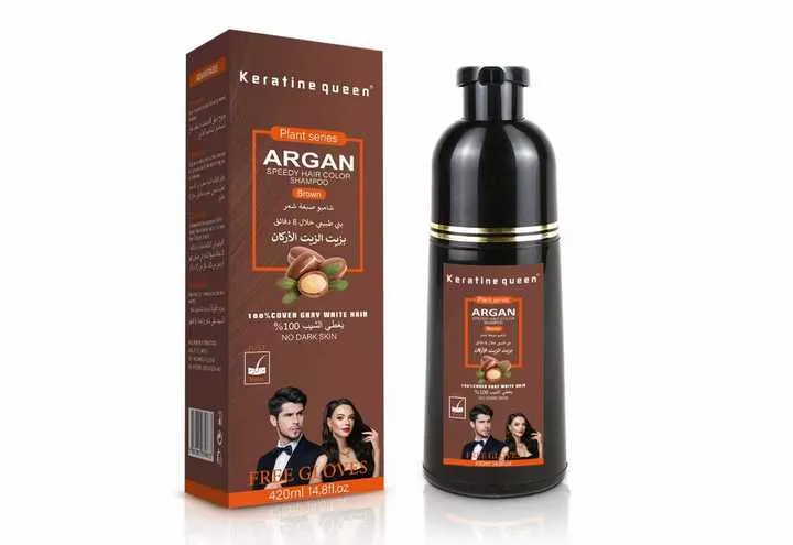 Dark Brown or Black Natural Herbal Hair Dye Cream Easy . كريم صبغ الشعر بالأعشاب الطبيعية باللون البني الداكن أو الأسود،