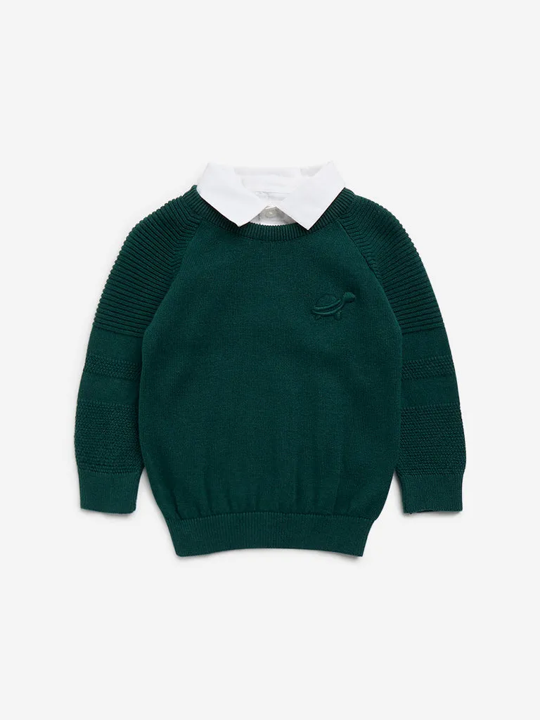 HOP Baby Green Cotton Sweater