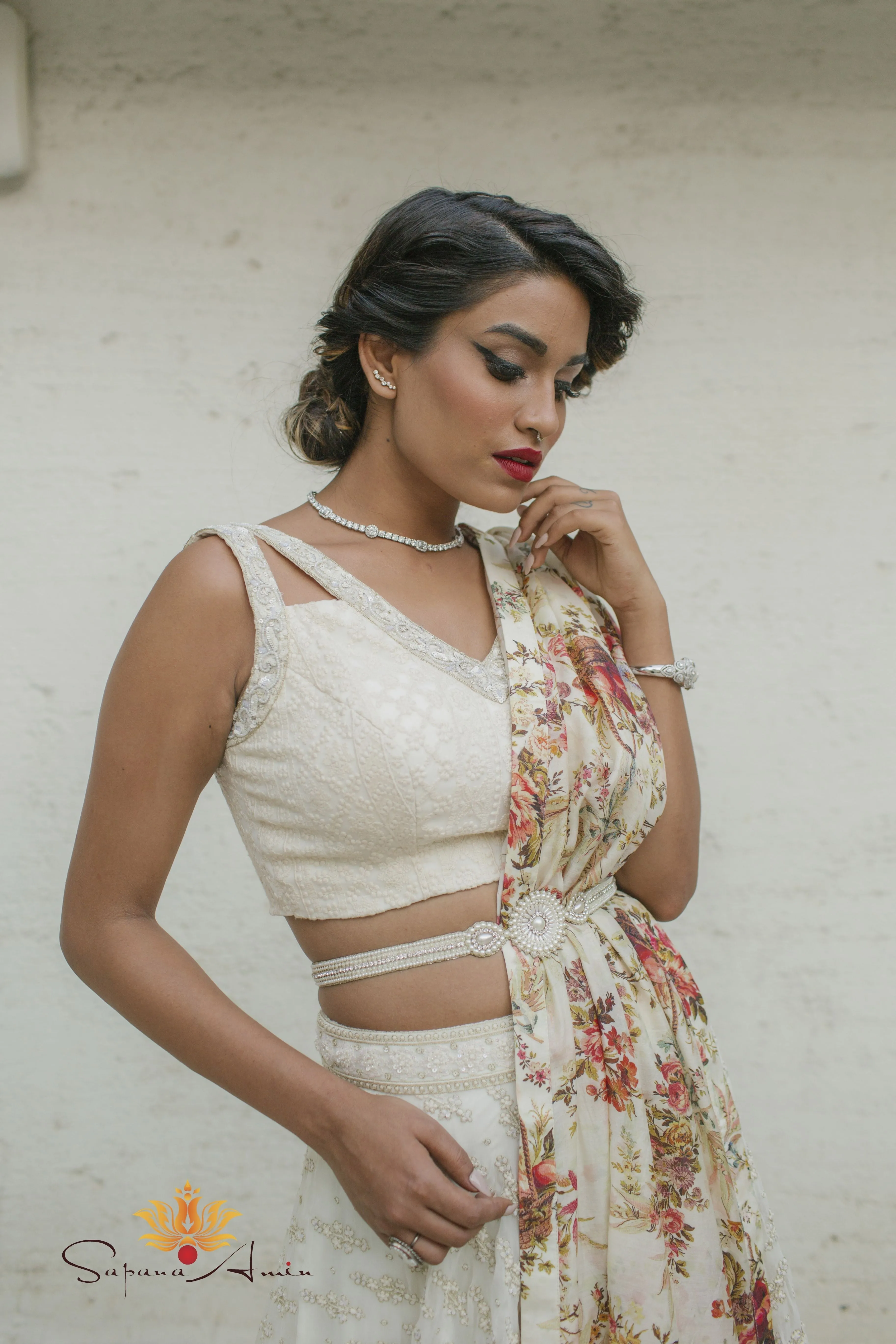 Ivory Textured Lehenga  Elegant Traditional Wear for Special Occasions