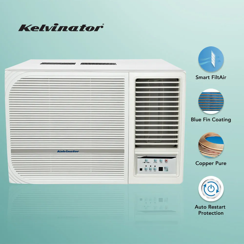 Kelvinator 1.5 Ton 2 Star KAW-F18BPSC Window AC with Blue Fin Coating