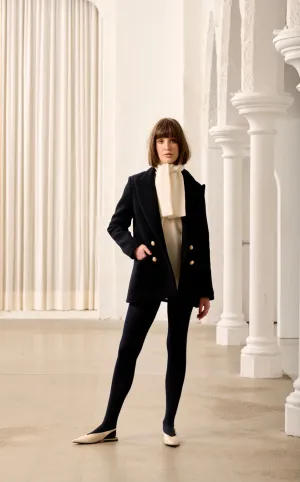 La Coveture Raffaella Reefer Coat Jacket - Navy