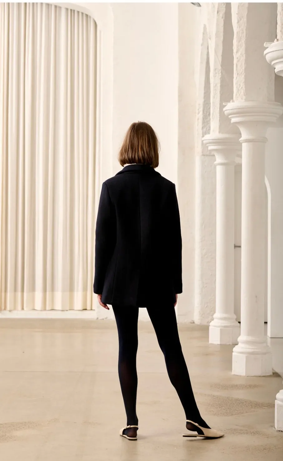 La Coveture Raffaella Reefer Coat Jacket - Navy