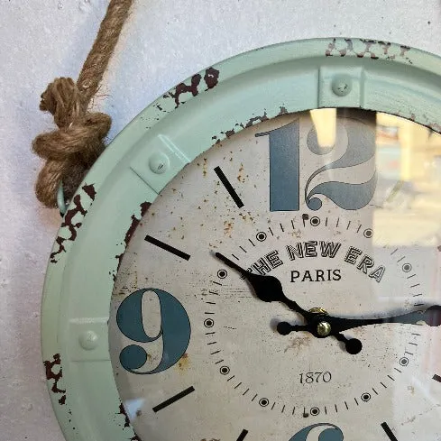 Mint Rustic Clock