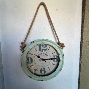 Mint Rustic Clock