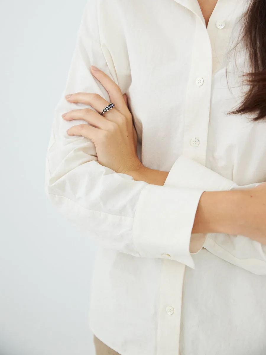 Pearl Scallop Ring - Peacock