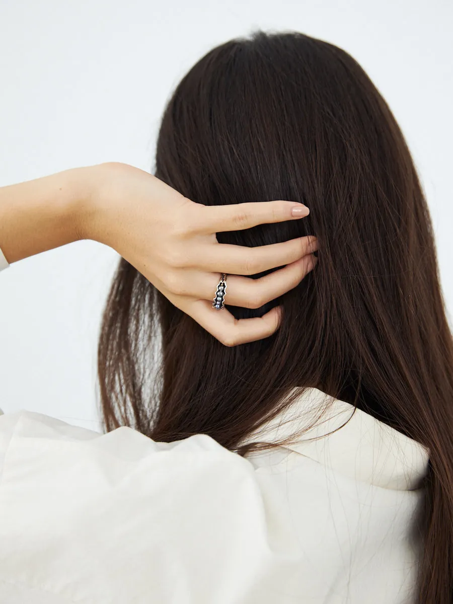 Pearl Scallop Ring - Peacock