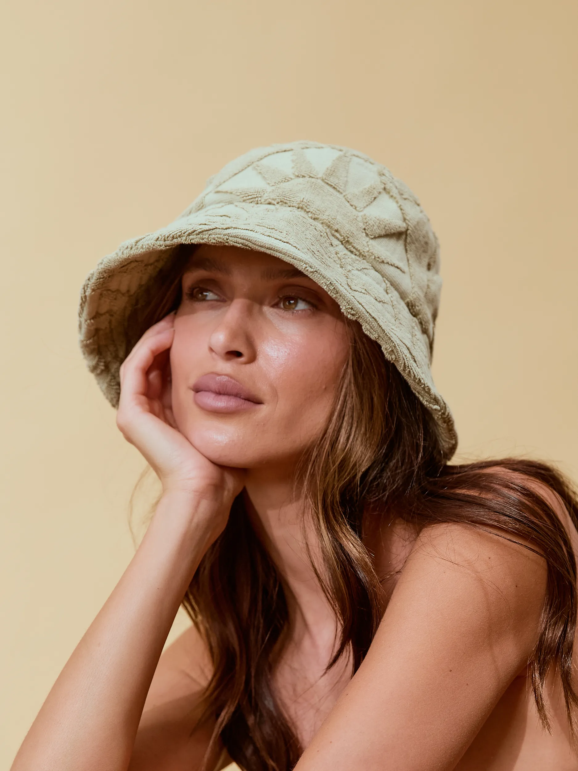 Sundown Towelling Bucket Hat | Sage