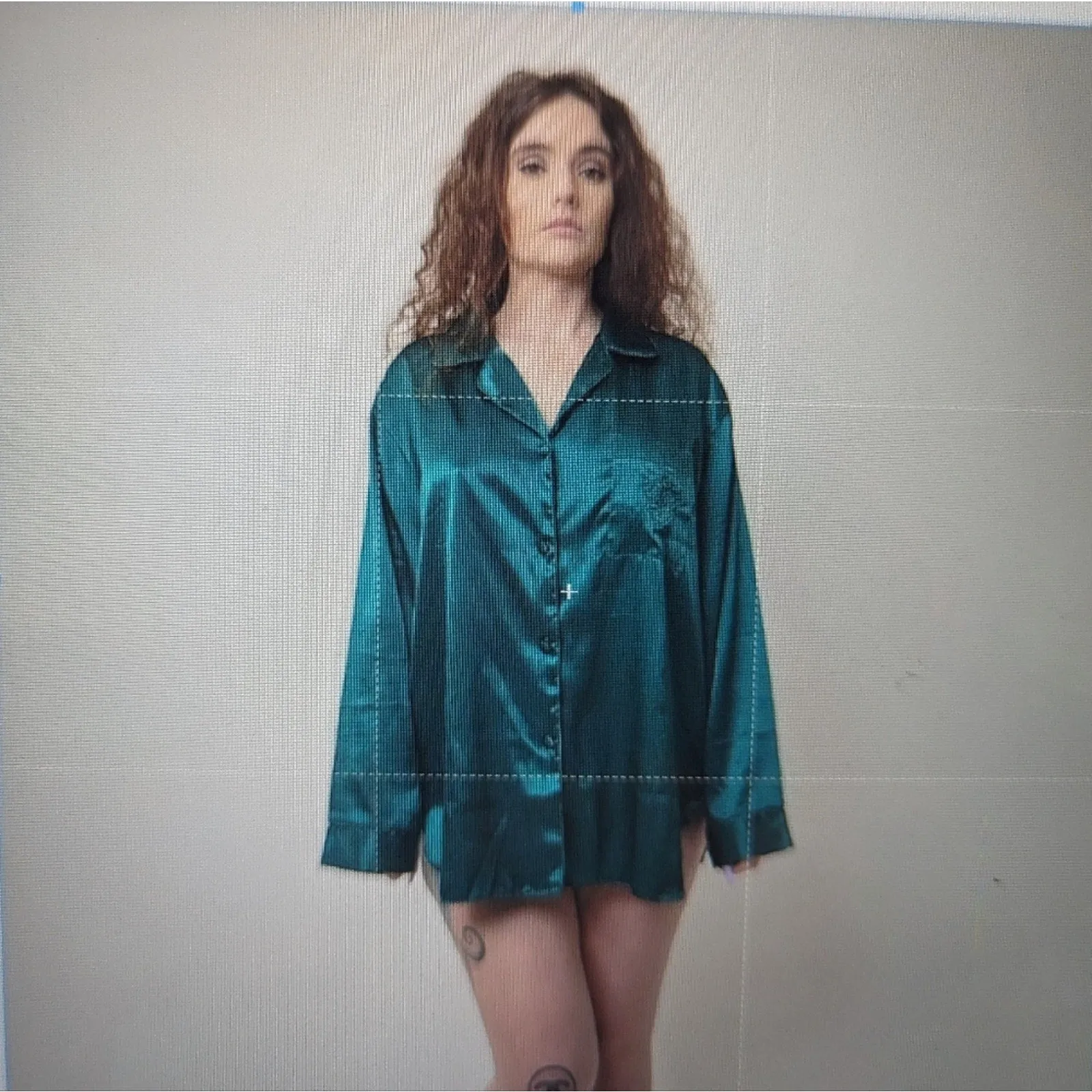 Vintage Victoria's Secret Silky Hunter Green Sleep Shirt - Large